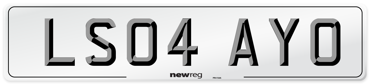 LS04 AYO Number Plate from New Reg